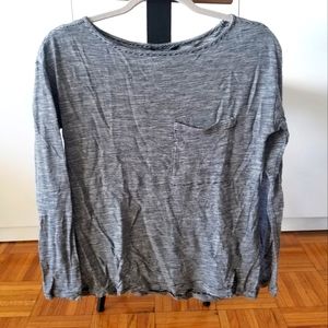 Banana Republic Black and White Stripe Long Sleeve Tee